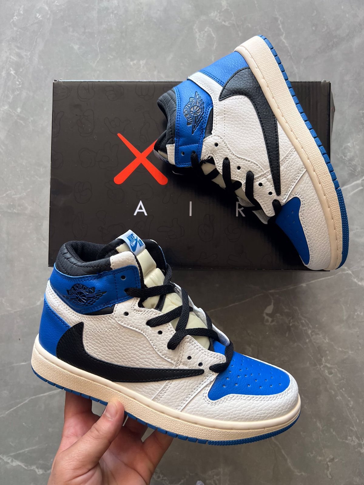 Blue Leather Jack Cactus Sneakers