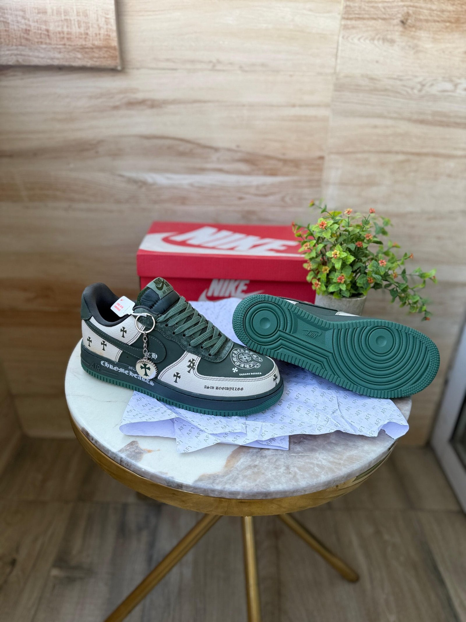Dunk Green Chrome Hearts Sneakers On Sale (3) Dunk Green Chrome Hearts Sneakers On Sale