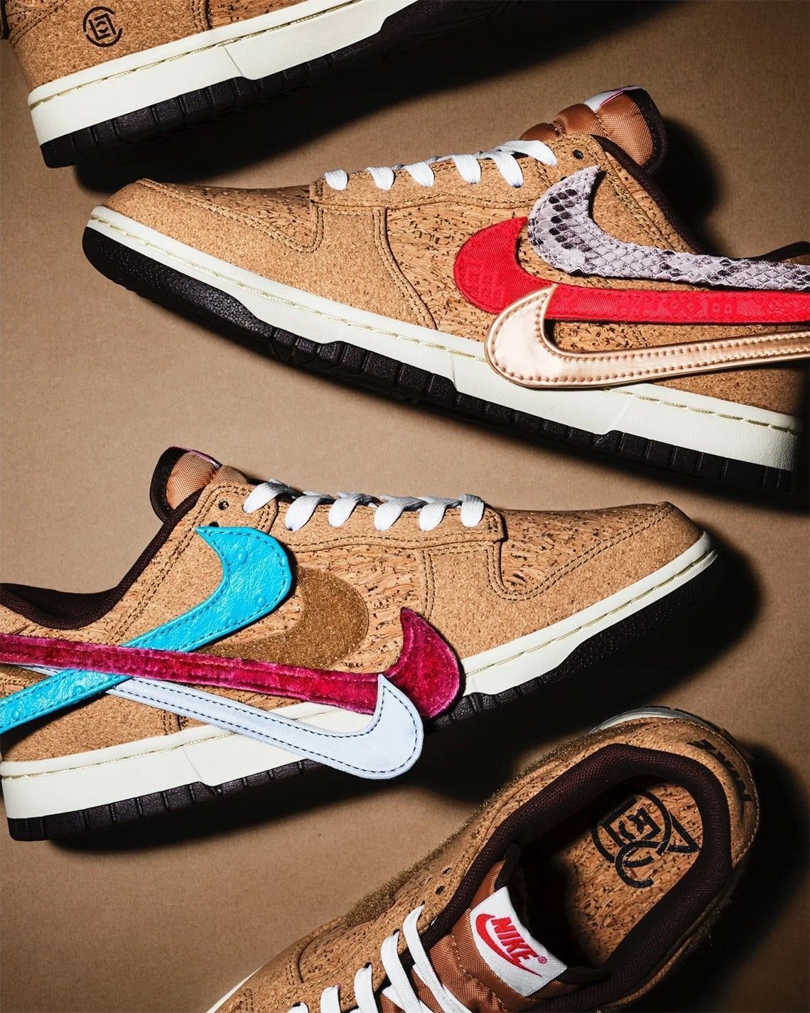 SB Dunk Clot Cork Shoes 6 Color Ticks