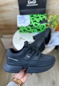 Black Synthetic Laceup Sneakers For Boys