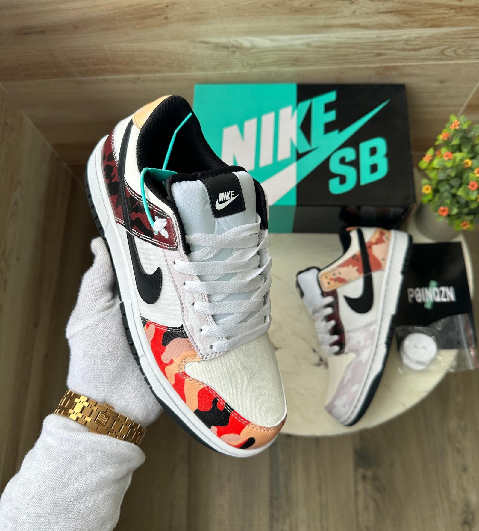 SB Dunk Multi Camo Sneaker For Boys