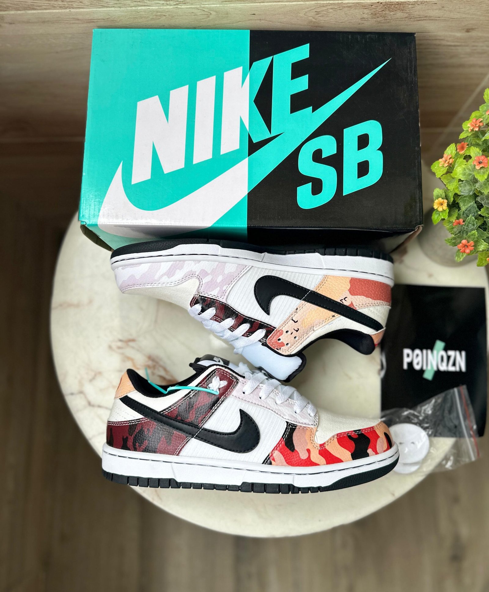 SB Dunk Multi Camo Sneaker For Boys