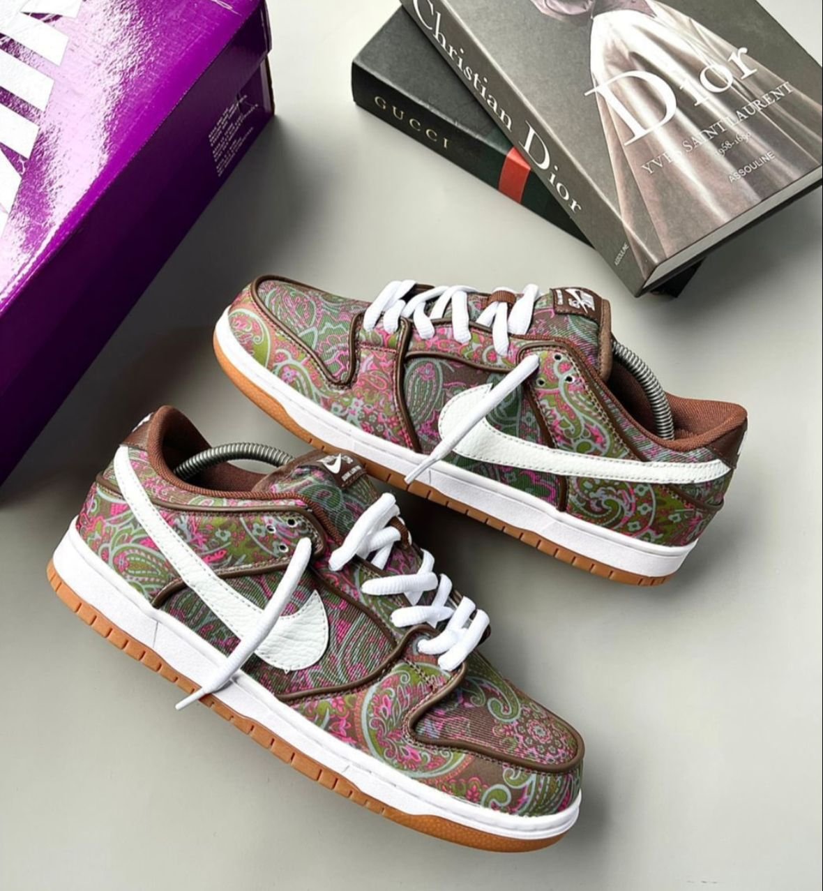 SB Dunk Paisley Brown Shoes In Stock (2) SB Dunk Paisley Brown Shoes In Stock