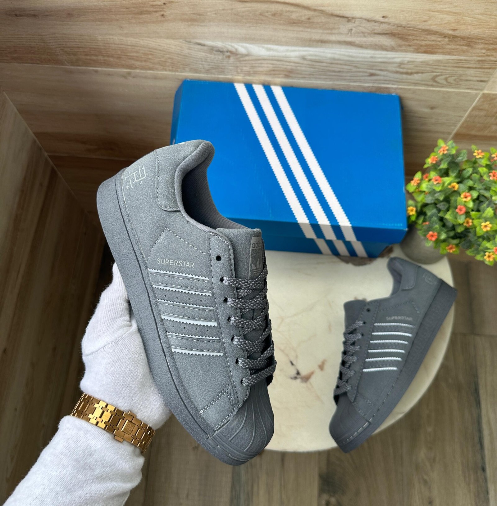 Superstar Grey Undefeated Sneakers For Boys