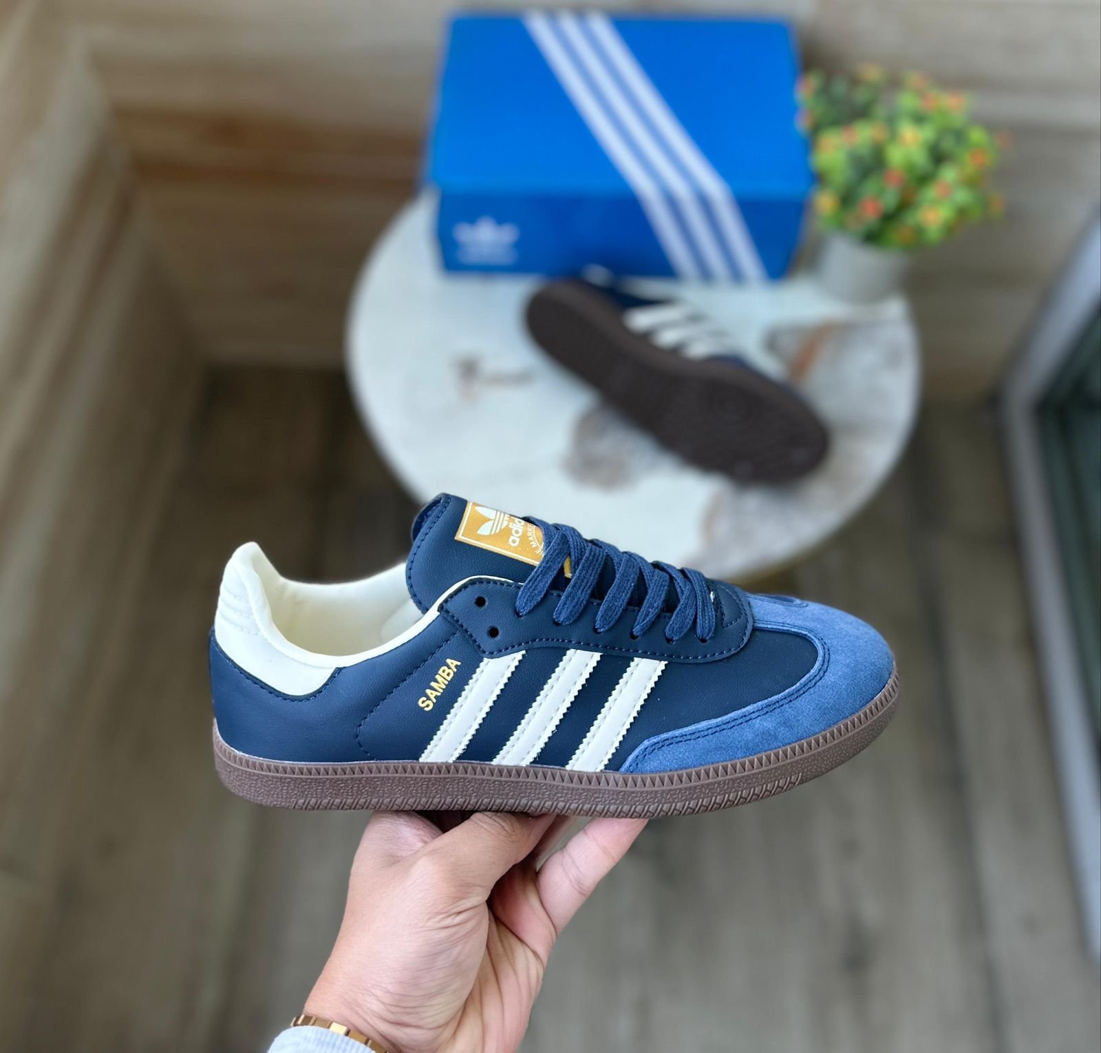 Samba Navy Sneakers For Boys In Stock