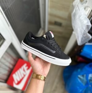 Old Skool Knu Black Grey Shoes First Copy