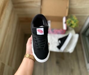 Old Skool Knu Black Grey Shoes First Copy