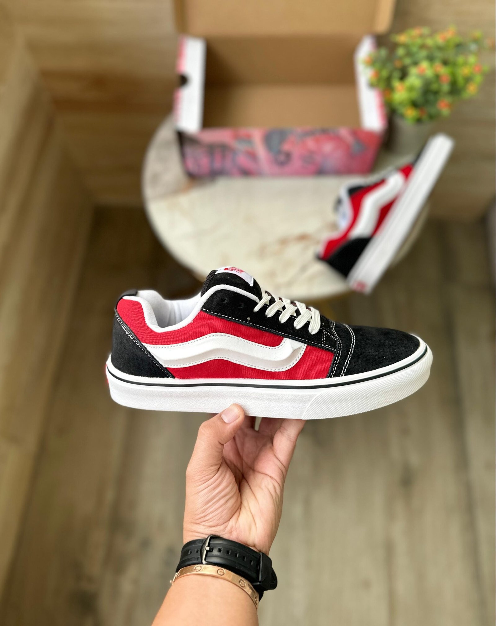 Old Skool Knu Black Red Sneakers On Sale (2) Old Skool Knu Black Red Sneakers On Sale