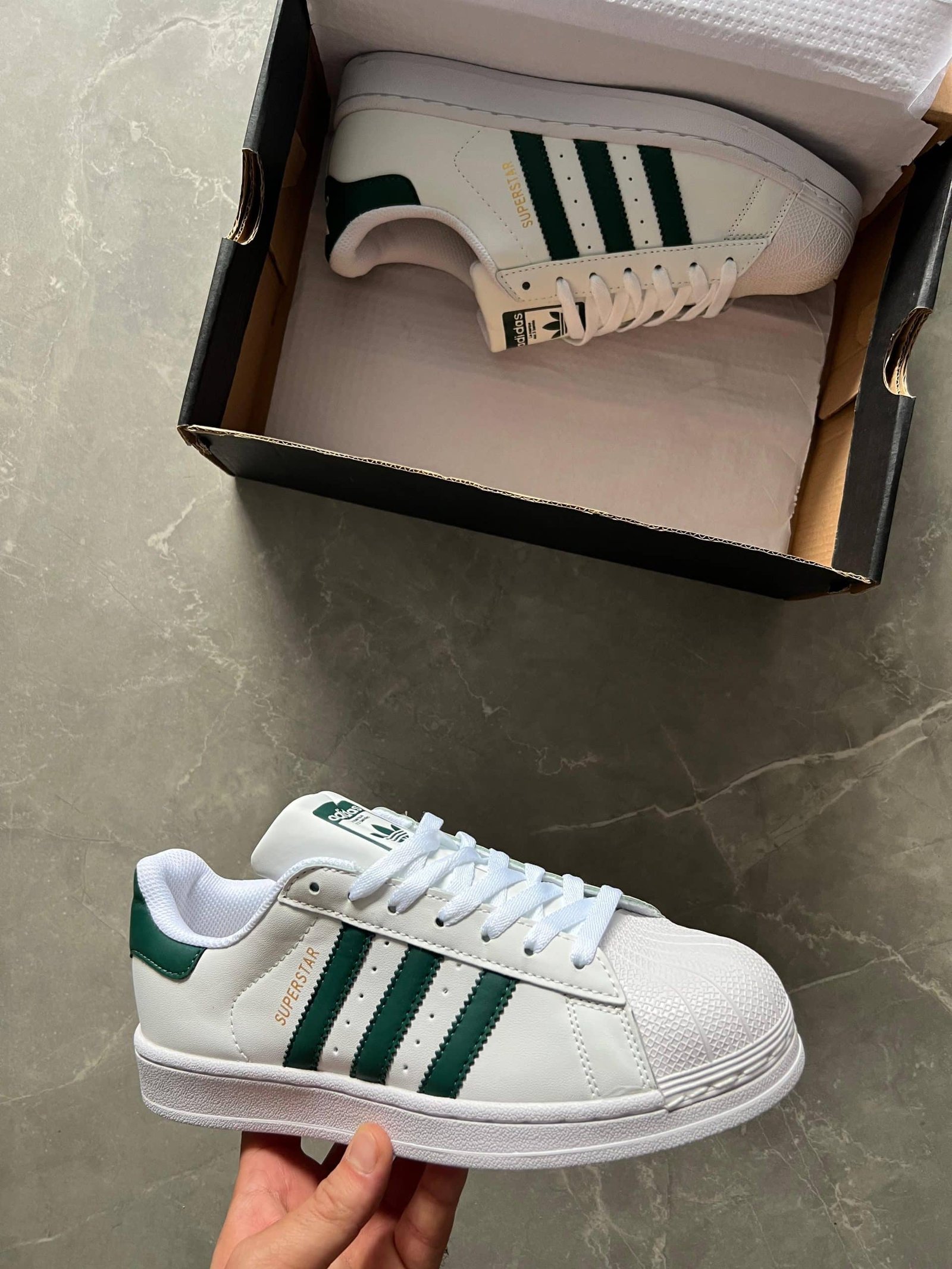 Superstar Green Shoes Full Leather On Sale