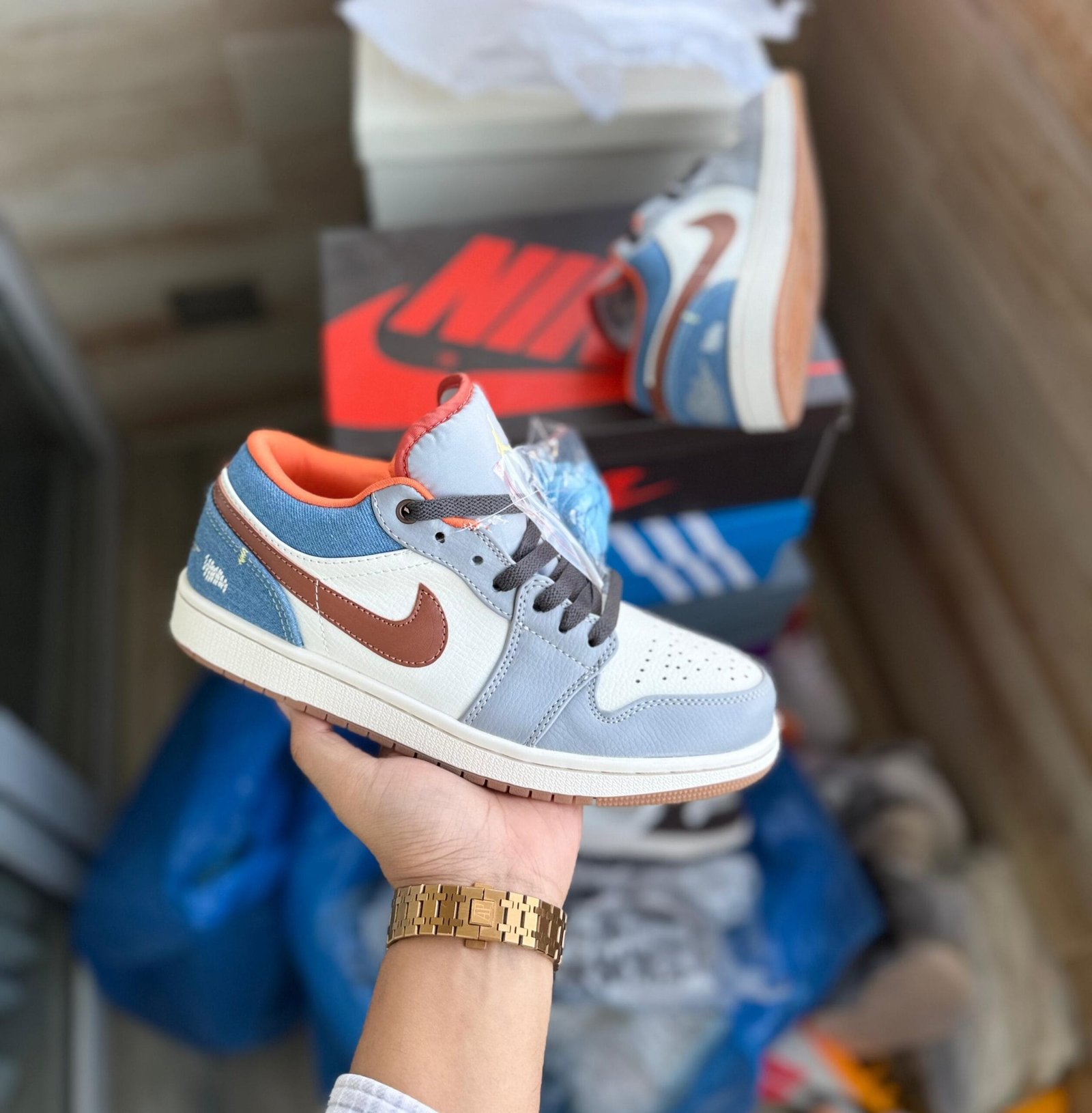 Cut Phantom Denim Sneakers For Boys