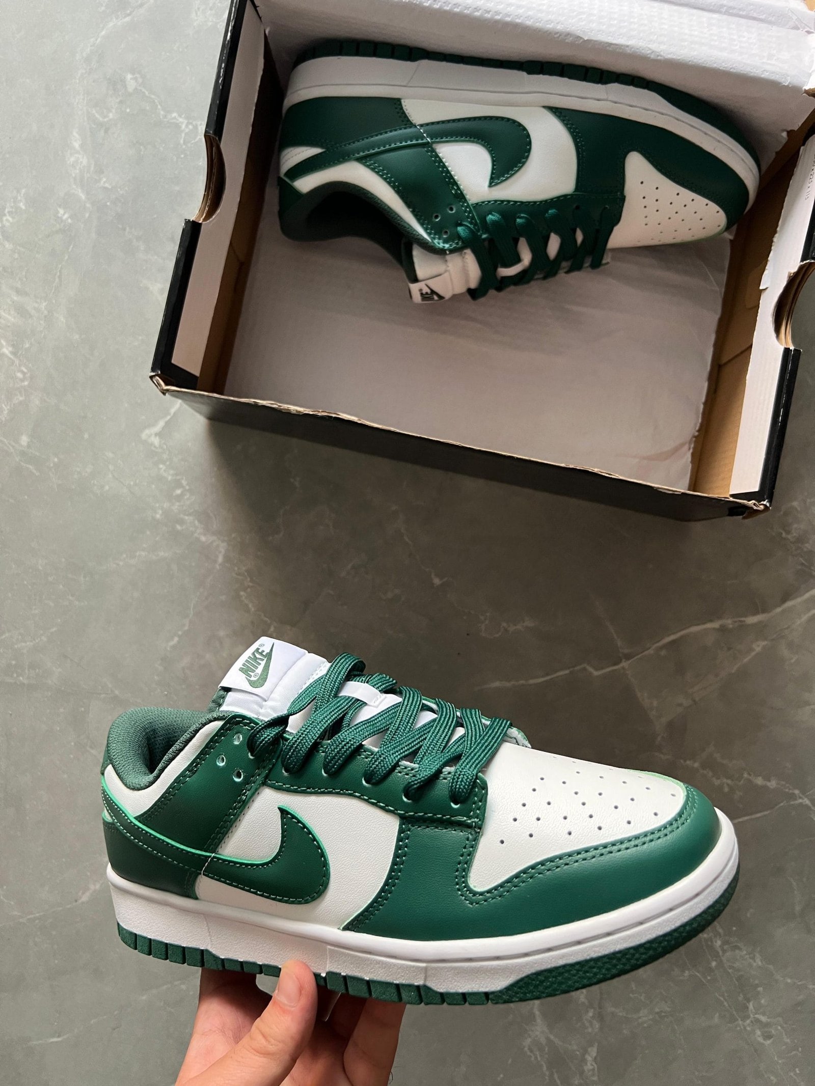 Dunk Green Unisex Sneakers Full Leather