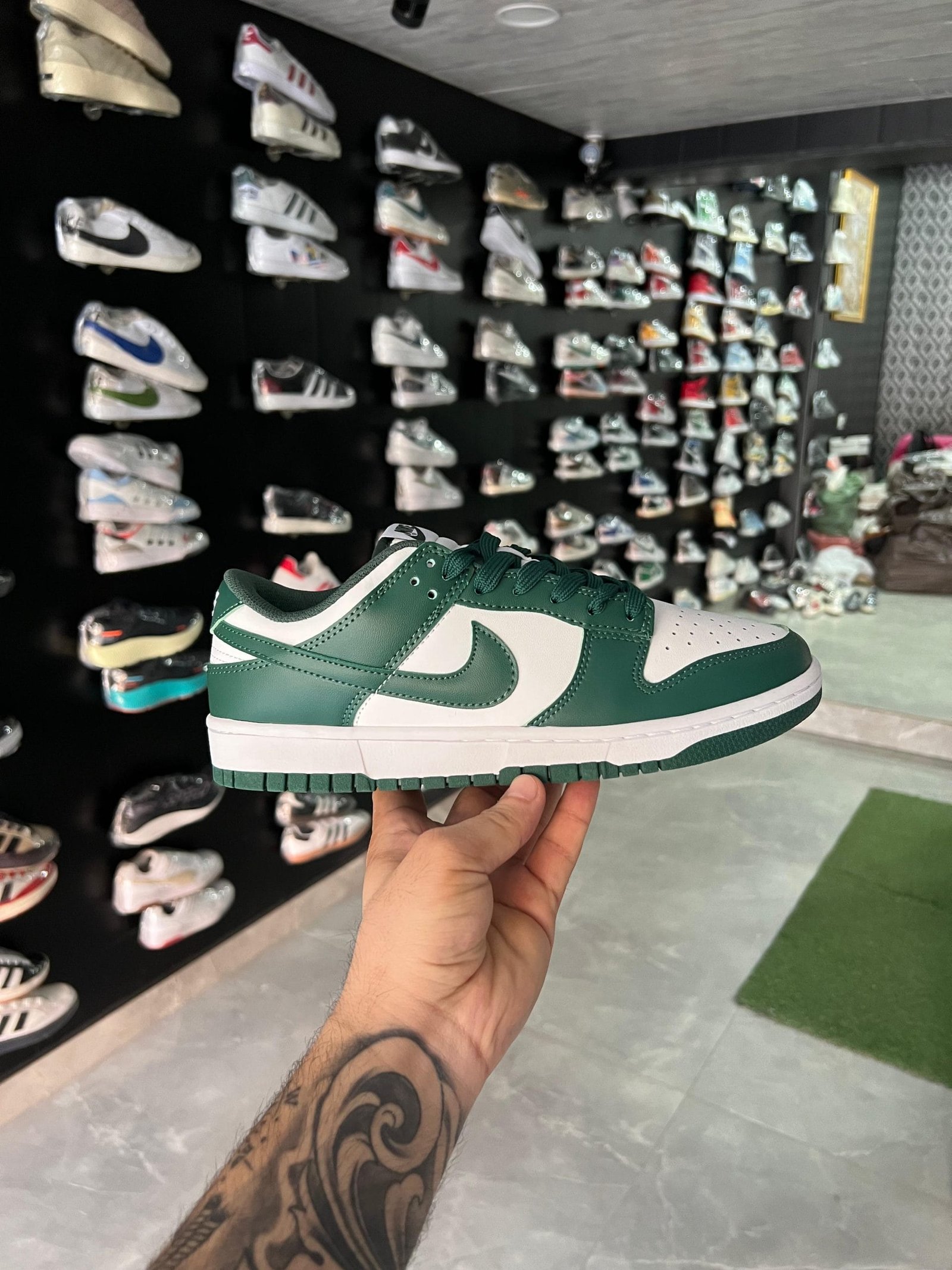 Dunk Green Unisex Sneakers Full Leather