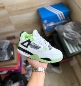 Oil Aura Seafoam Retro 4 Sneakers In Stock (1)