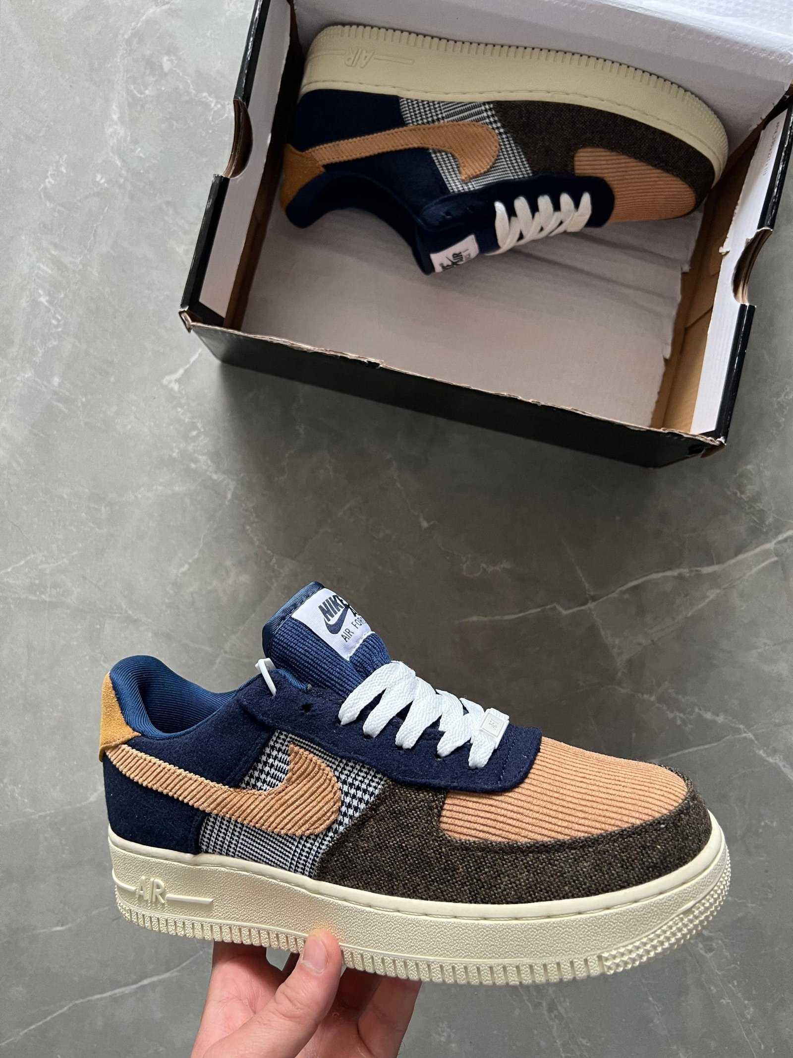 Premium Tweed Corduroy Airforce Sneakers