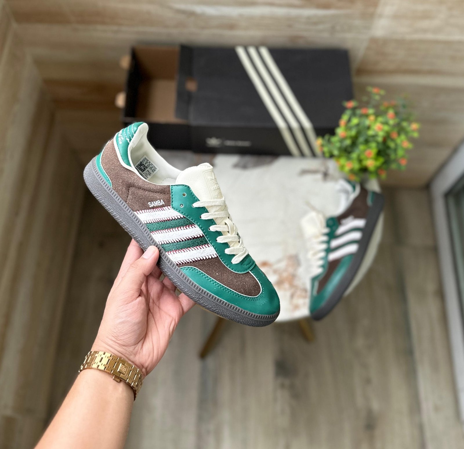 Samba Notitle Green Sneakers For Boys