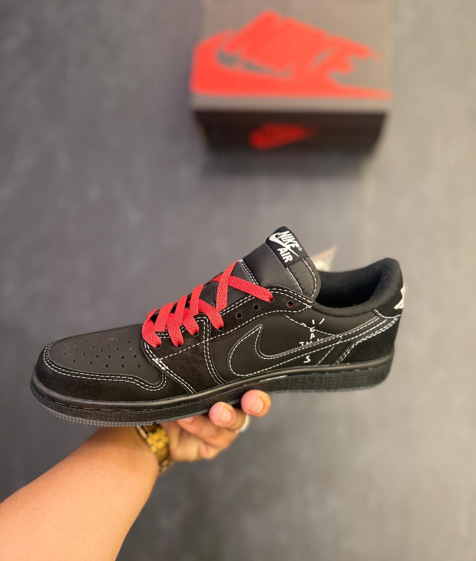 Retro One Low Phantom Sneakers – Premium Suede Leather Shoes (2)