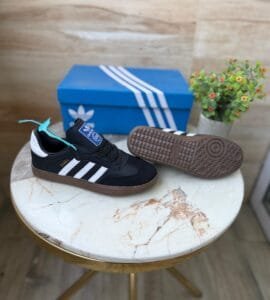 Samba Black Imported Leather Sneakers Unisex (1)