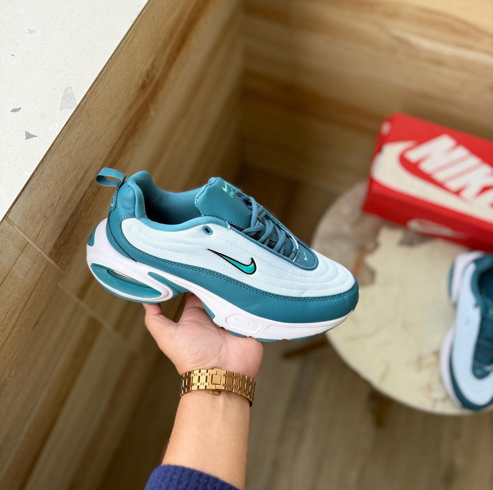 Portal Trainers White Light Blue Sneakers