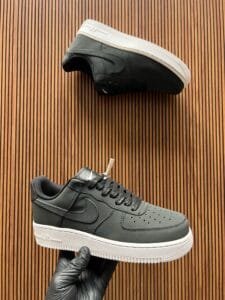 Black Air Force And White Sole Sneakers For Boys (1)