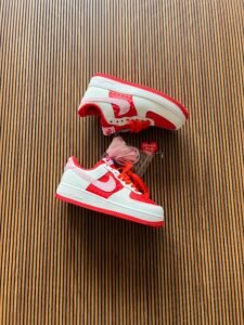 Airforce One Red White Sneakers For Girls (2)