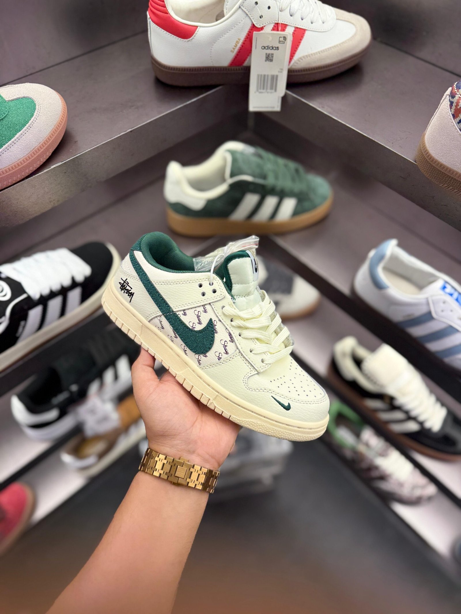 Dunk Stussy White Green 2025 Sneakers In Stock (4)