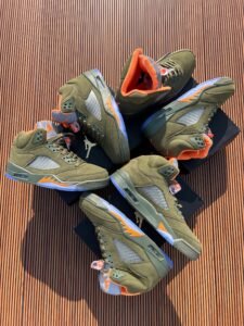 Retro 5 Olive Premium Sneakers For Boys (2)