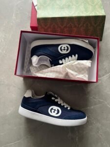 Imported Interlocking Blue Suede Sneakers (1)