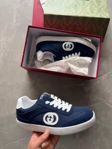Imported Interlocking Blue Suede Sneakers (2)