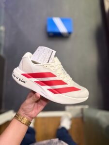 Adizero Evo Sl White Red Sneakers For Boys (4)