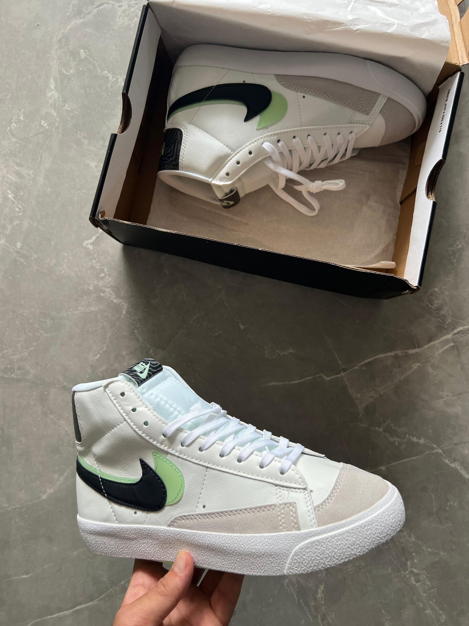 Blazer Mid Double Swoosh Sneakers For Boys (1)