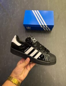 Superstar Atmos Black Patent Sneakers Unisex (4)