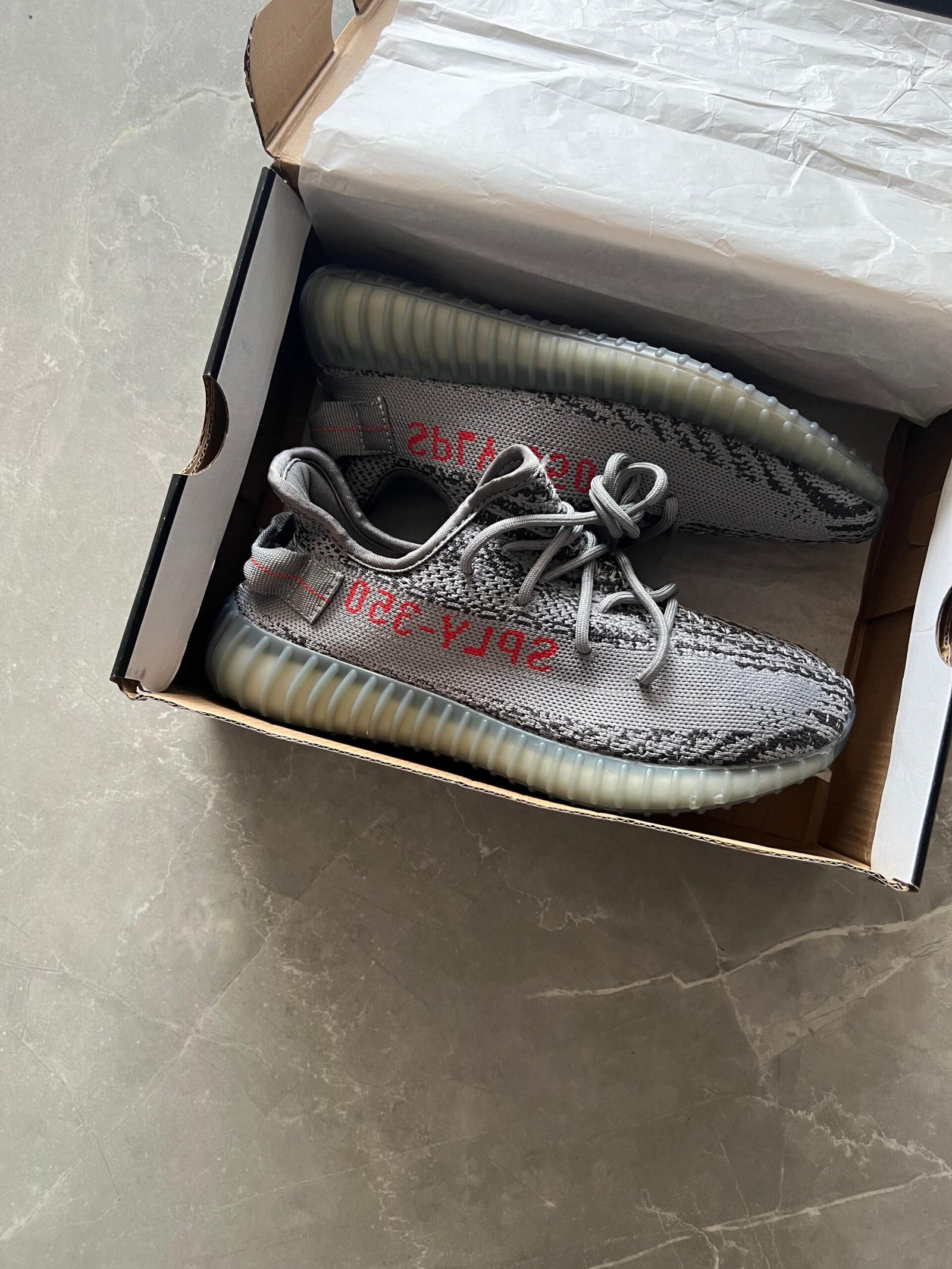Yezzy Sply V2 350 Grey Sneakers For Boys (2)