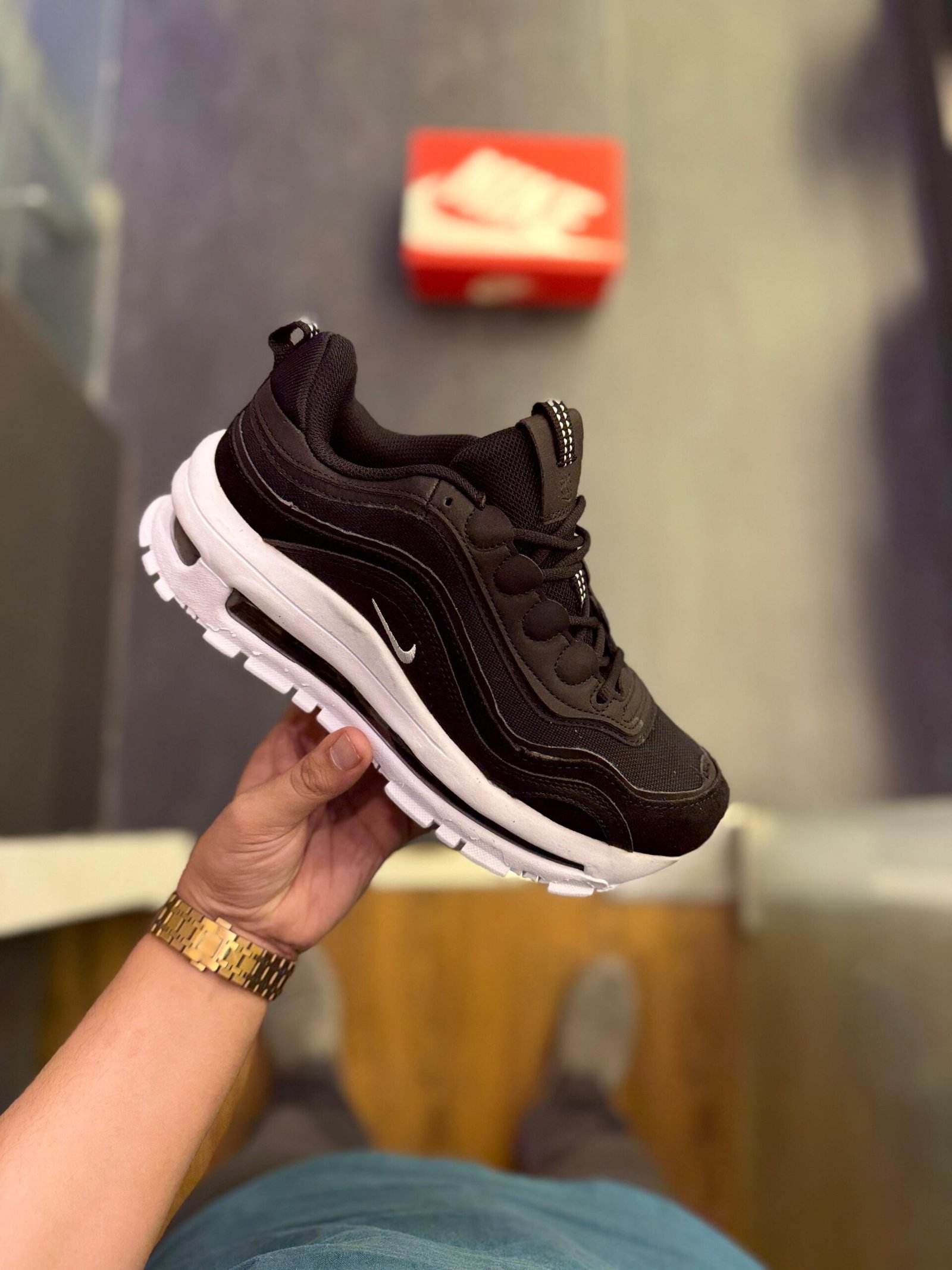 Airmax 97 Futura Black White Sneakers On Sale (2)