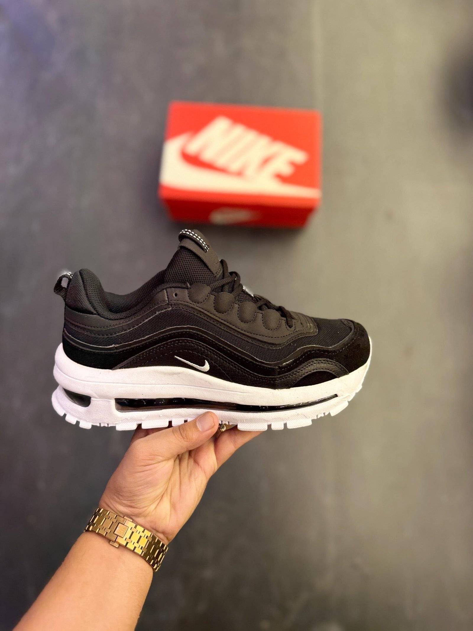 Airmax 97 Futura Black White Sneakers On Sale (3)
