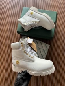 Premium White Leather Boots – Durable Timber Style Footwear (1)