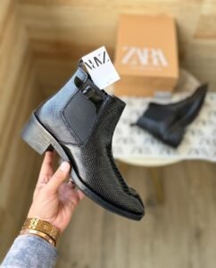 Croco Chelsea Boots – Textured Leather Finish Available in 2 Colors (1)