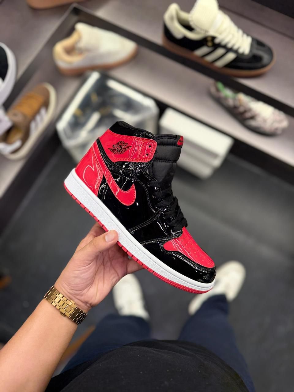 Patent Bred Retro 1 Air Jordans – Classic Black and Red Sneakers (4)
