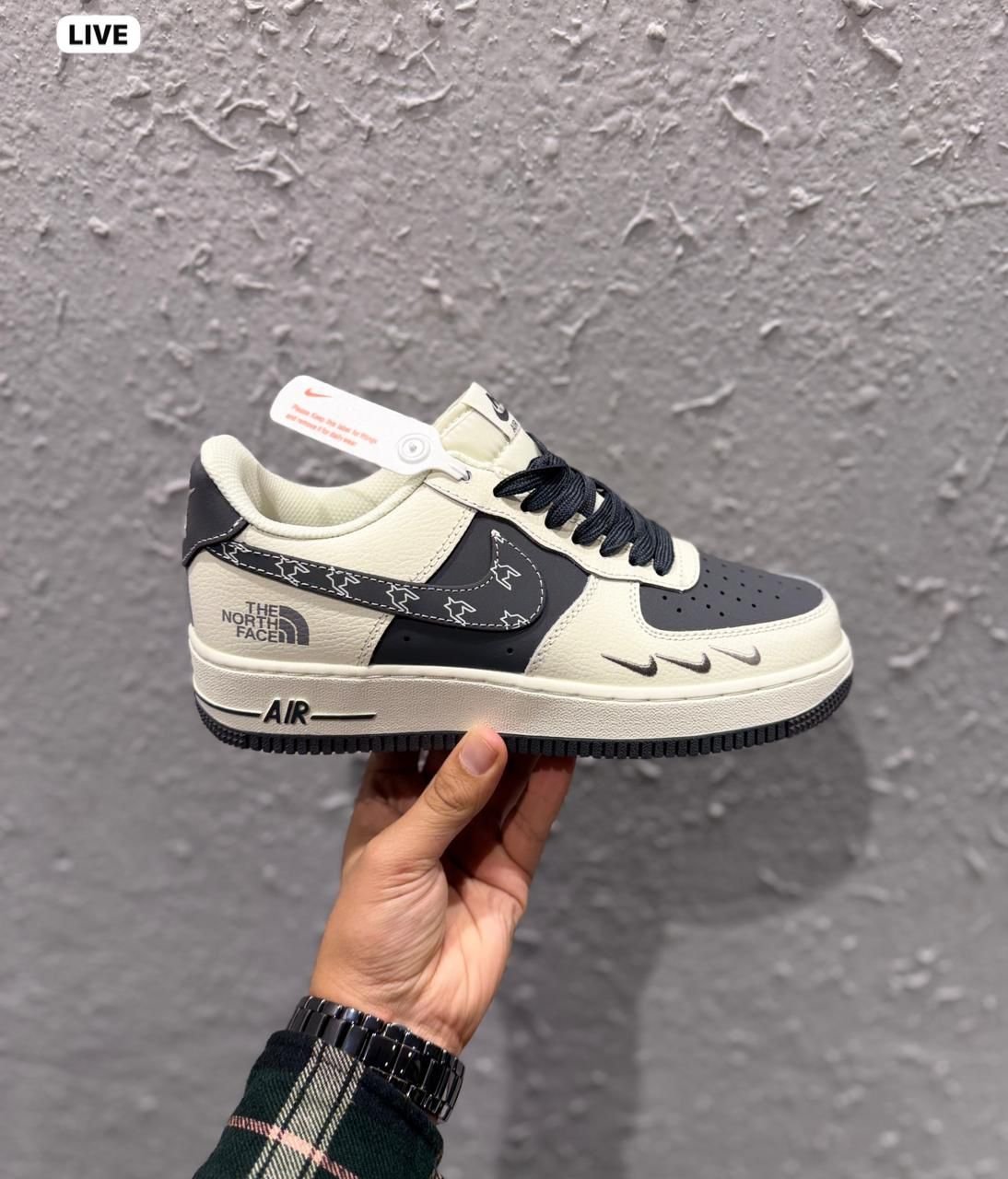 Air Force Custom Collaborative White Blue Sneakers (2) Air Force Custom Collaborative White Blue Sneakers (2)