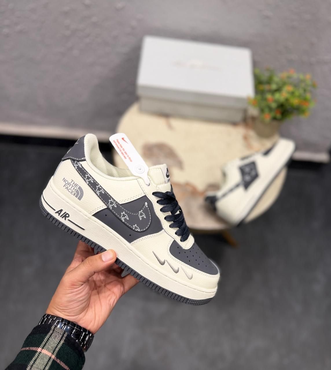 Air Force Custom Collaborative White Blue Sneakers (4) Air Force Custom Collaborative White Blue Sneakers (4)