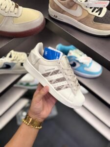 Brown Button Superstar Sneakers – Unisex Classic Casual Style