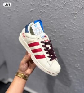Classic Superstar Low-Top White Red Supreme Sneakers (4)