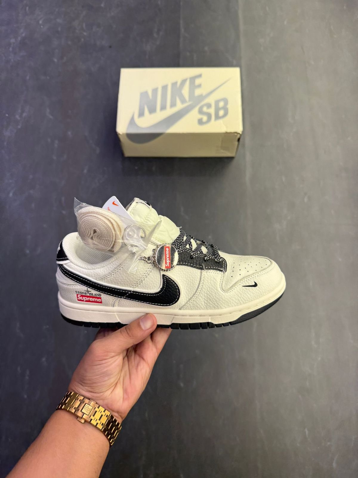 Stone Island Supreme Low-Top SB Dunk Sneakers – Collaborative Street Style