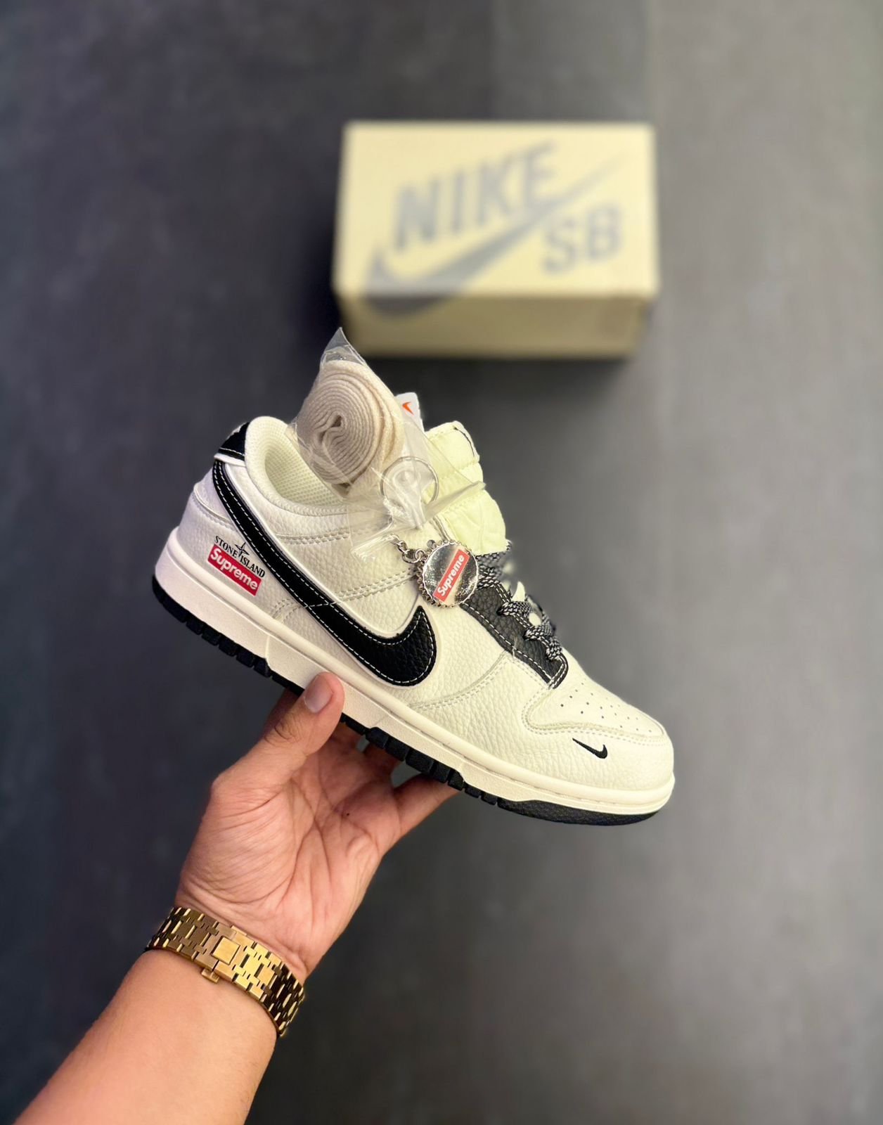 Stone Island Supreme Low-Top SB Dunk Sneakers – Collaborative Street Style