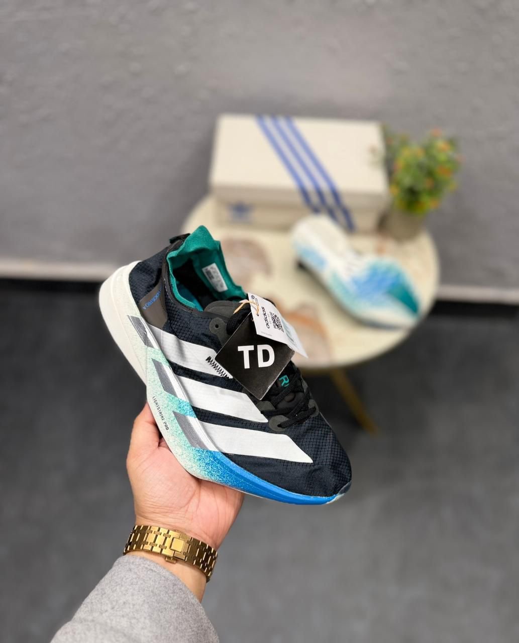 Adios Berlin Black Silver Blue Racing Shoes (3)