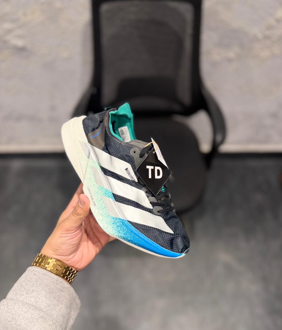 Adios Berlin Black Silver Blue Racing Shoes (4)