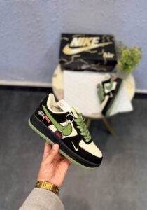 Airforce Custom Stussy Green White Casual Sneakers (1)