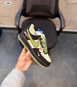 Airforce Custom Stussy Green White Casual Sneakers (4)