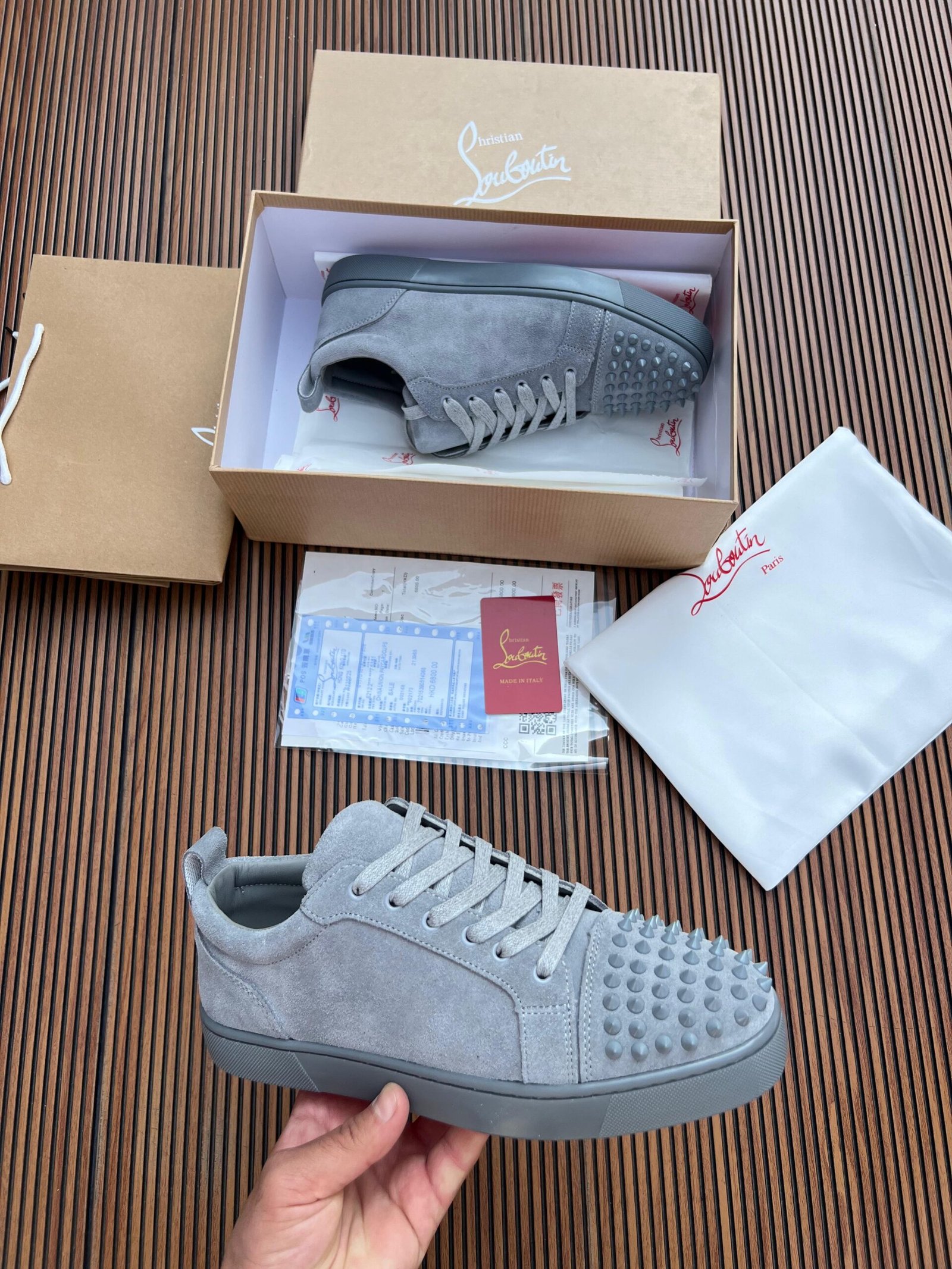 Grey Spike Detail Luxury Sneakers (1) Grey Spike Detail Luxury Sneakers (1)