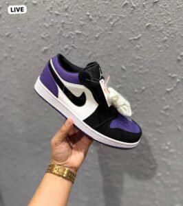 Retro 1 Low Court Purple Basketball Sneakers (2)