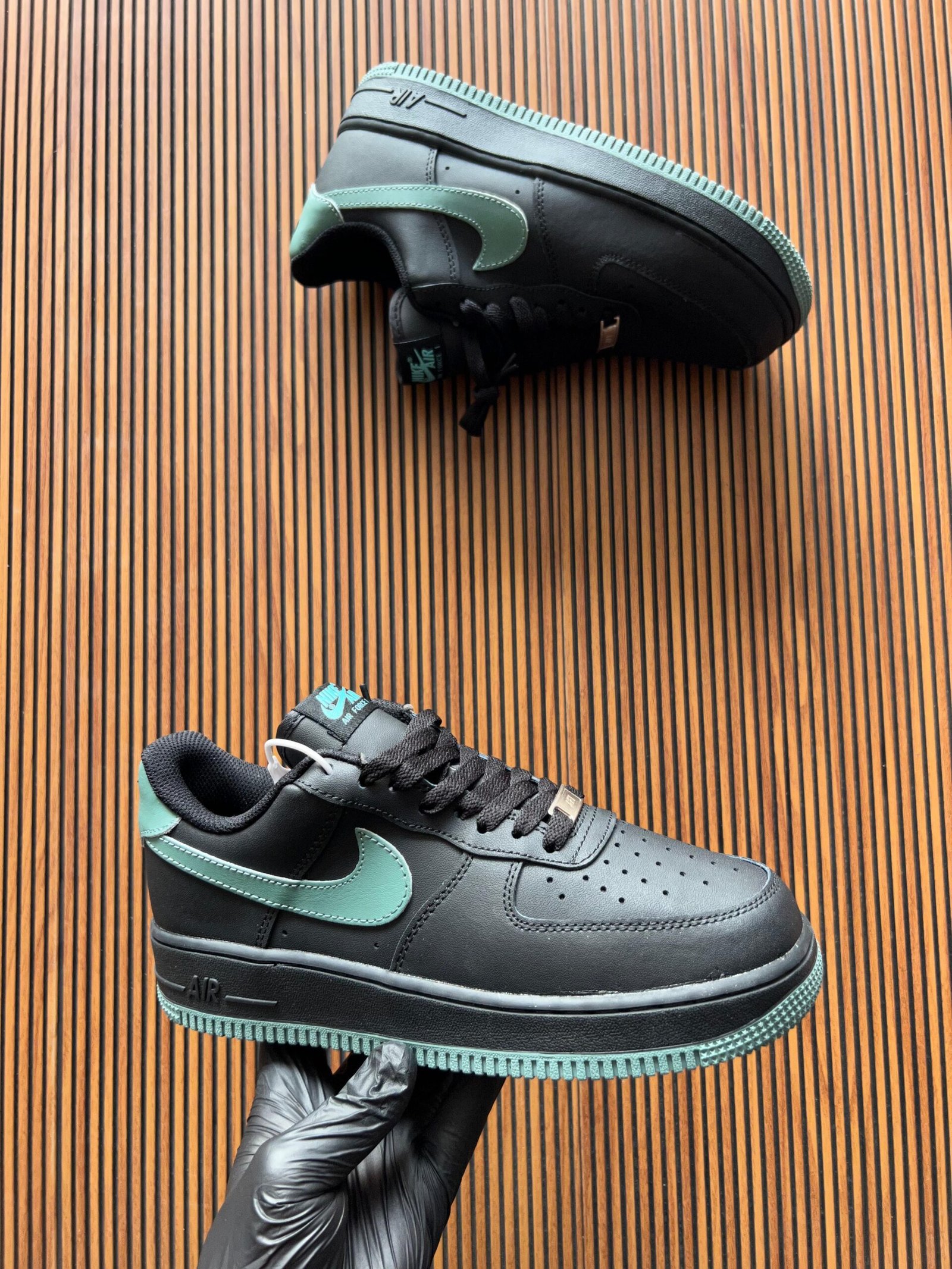 Airforce 1 Black Green Sneakers – Vintage Premium Street Style (1)